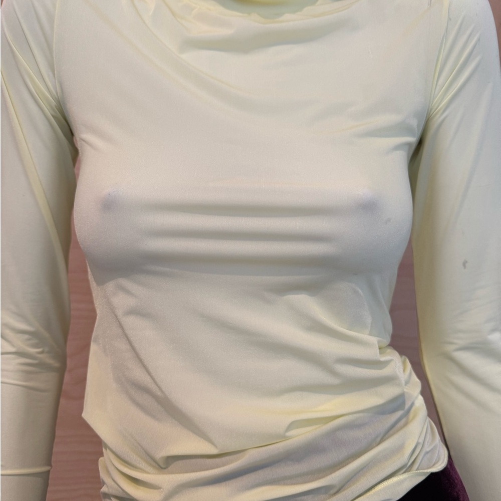 Dries Van Noten Light Yellow Sheer turtleneck - Picture 2 of 9